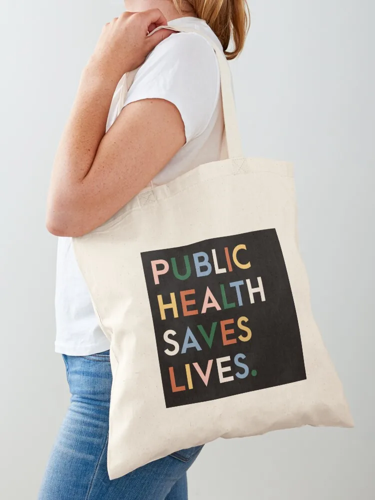 Public Health Saves Lives Modern Print Tote Bag Gift bags university shopper bag Canvas