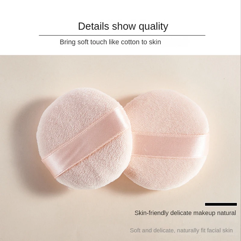 4Pcs Loose Powder Puff Pad Cosmetic Sponges Velour Makeup Applicator Washable Foundation Puff For Powder With Case