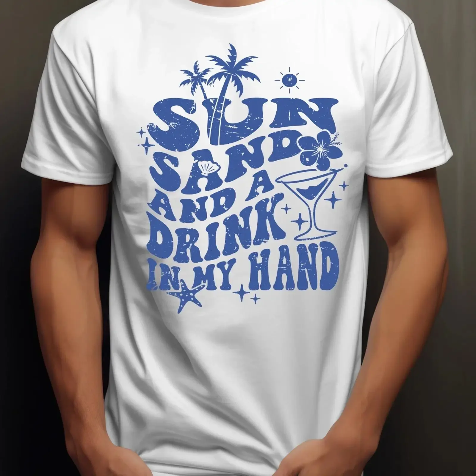 Urlaub T Shirt Herren amp Damen Lieferbar Strand Sonne Meer Surf Spaß Sommer Party D3 vintage Washed Stylish Casual Stretched