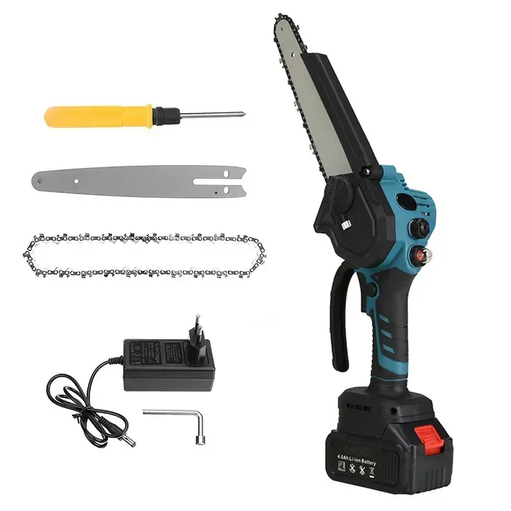 

%A 8 Inch Brushless Chain Saw Cordless Electric Saw Woodworking Handheld Pruning Chainsaw Garden Power Tools For 18V Battery