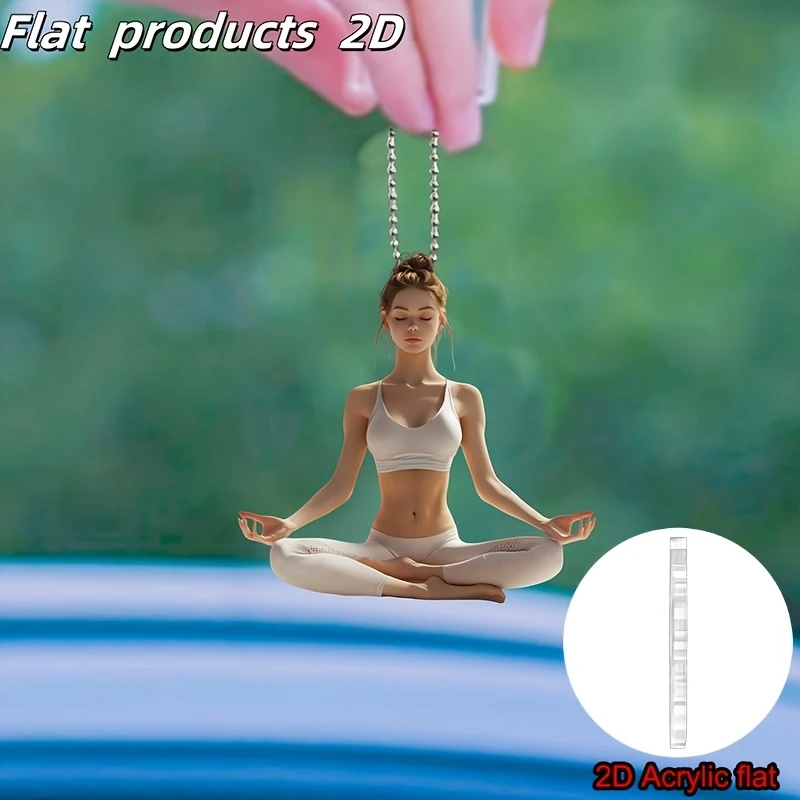 2pc Cartoon Girl Acrylic Pendant 3.14in Cute 2D Plastic Charm Car Rearview Mirror Backpack Keychain Home Decor Gifts