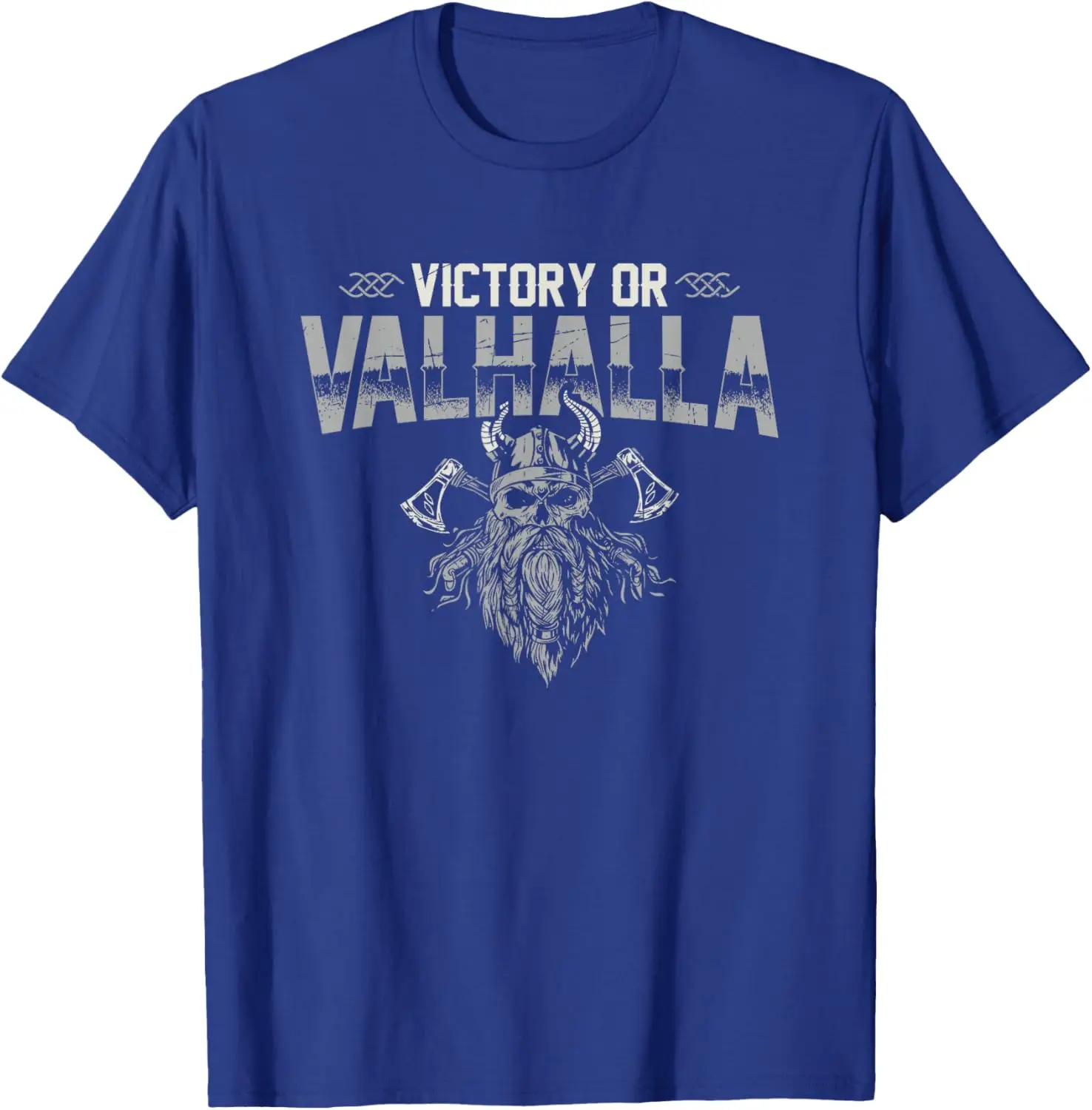 Victory or Valhalla Nordic Warrior Quote T-Shirt 100% Cotton O-Neck Short Sleeve Summer Casual Mens T-shirt Streetwear
