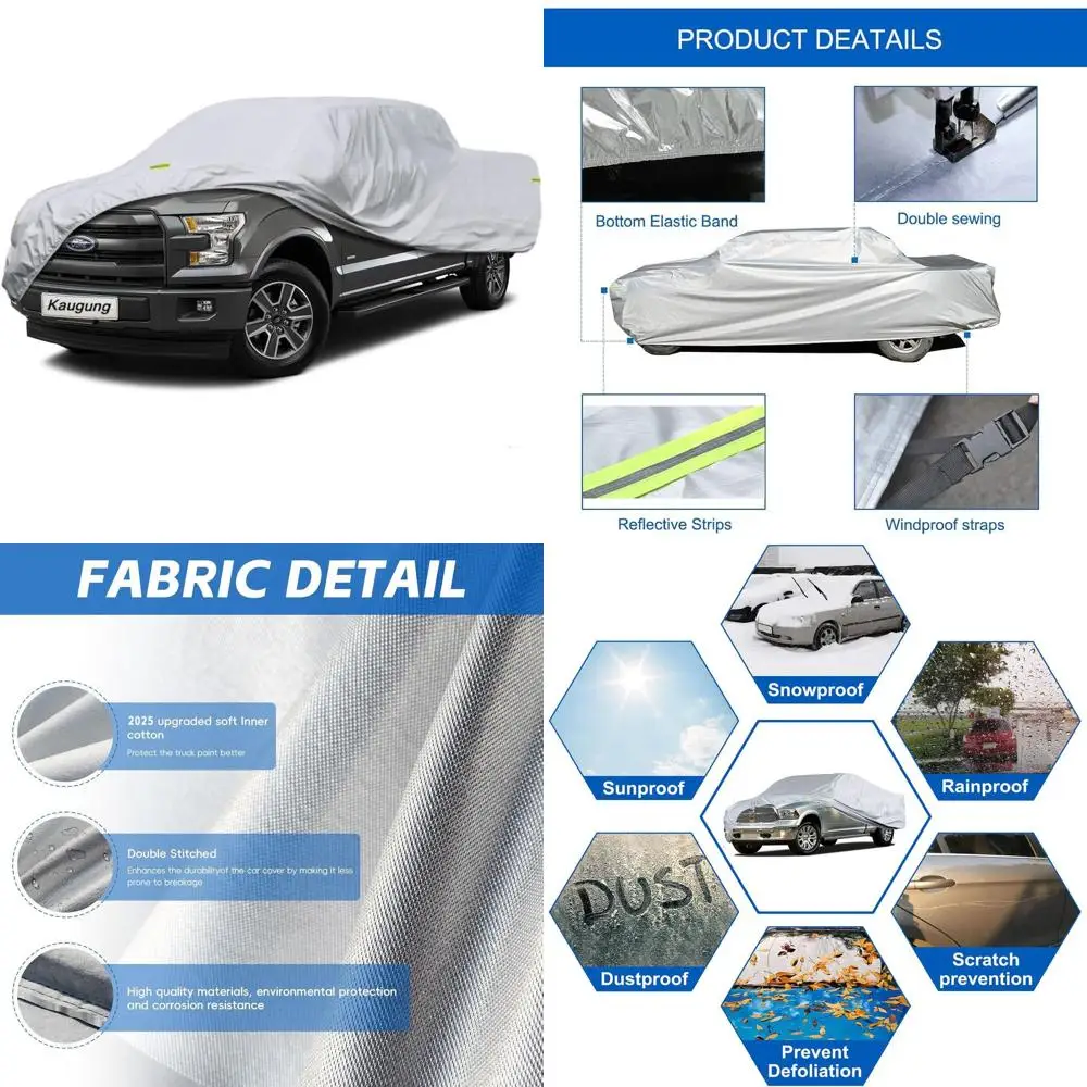 

Custom Fit Waterproof Truck Cover for Ford F150 SuperCrew Cab 5.5ft Bed 2004-2024, Heavyweight UV Protection for Outdoor & Indoo