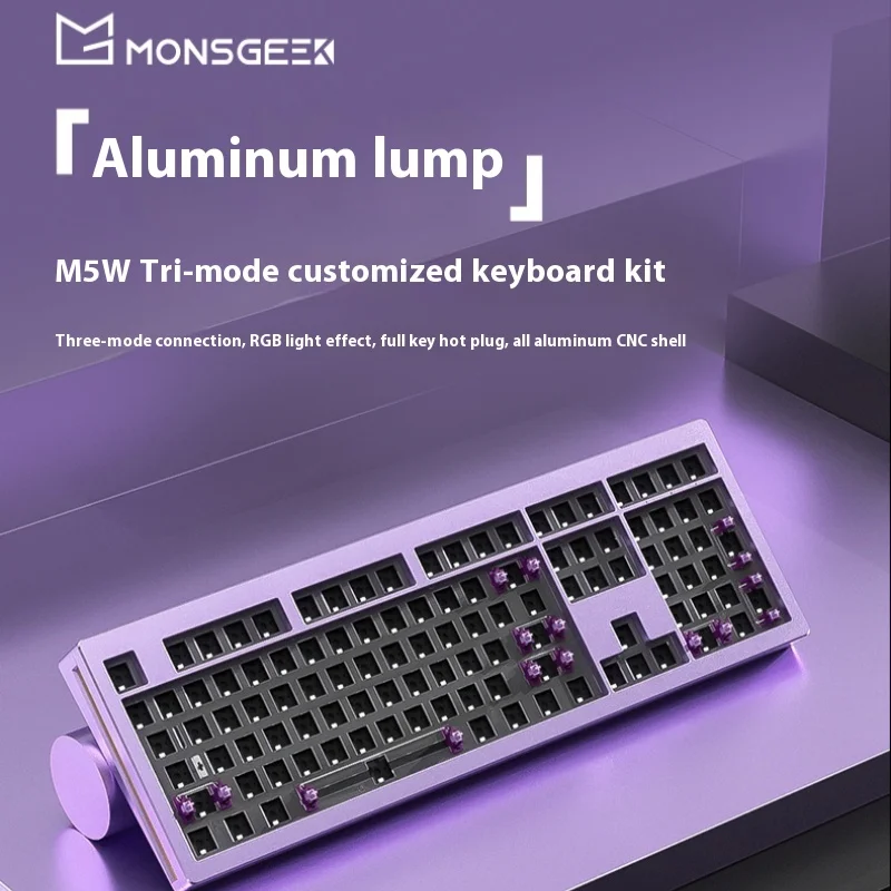 Monsgeek  Custom Mechanical Keyboard Kits Aluminium Alloy 108key Layout Supports Three-Mode Wireless Connection Hot-Swappable