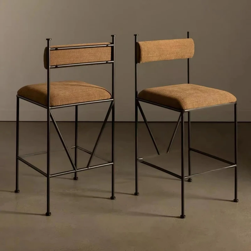 Simple modern design home bar stool creative solid wood backrest comfortable chair