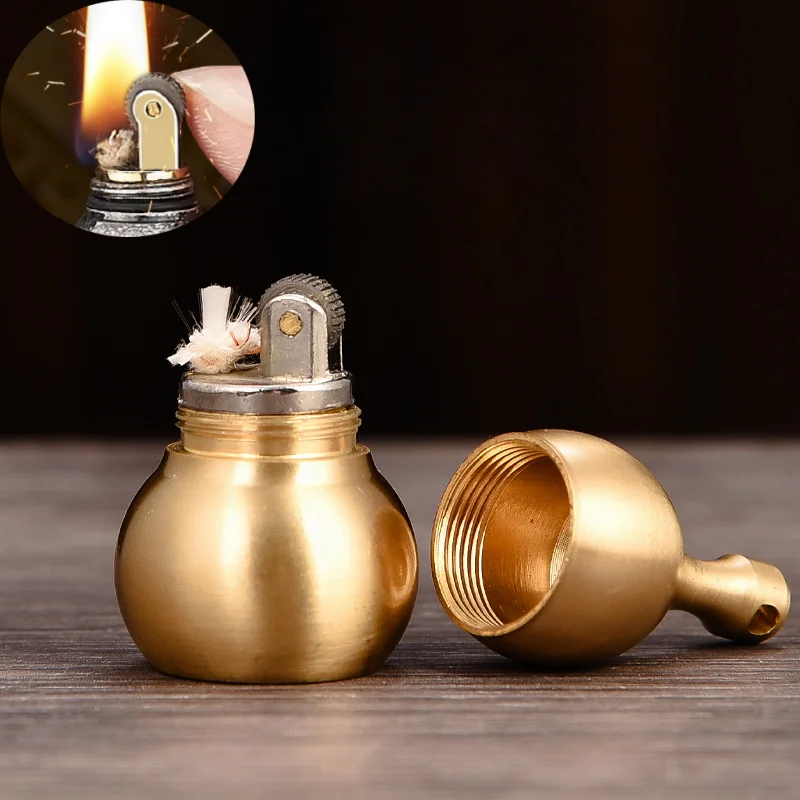 

Gold Thread Style Silver Thread Style Mini Metal Lifting Frosted Wheel Open Flame Lighter Creative and Personalized Lighter