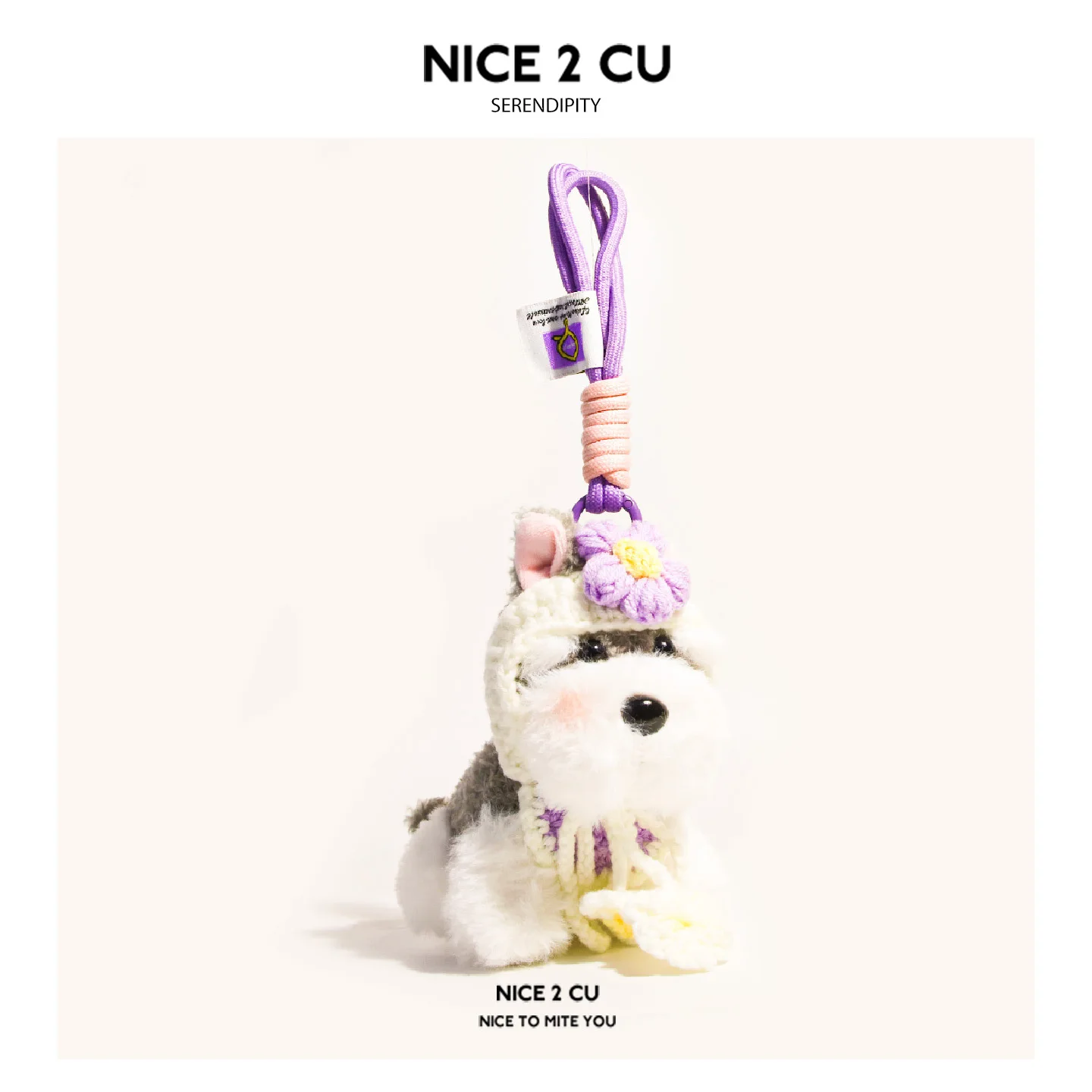 ตุ๊กตาสุนัขชเนาเซอร์น่ารัก ของตกแต่งกระเป๋า พวงกุญแจ ของขวัญเพื่อนสนิท ของขวัญคู่รัก