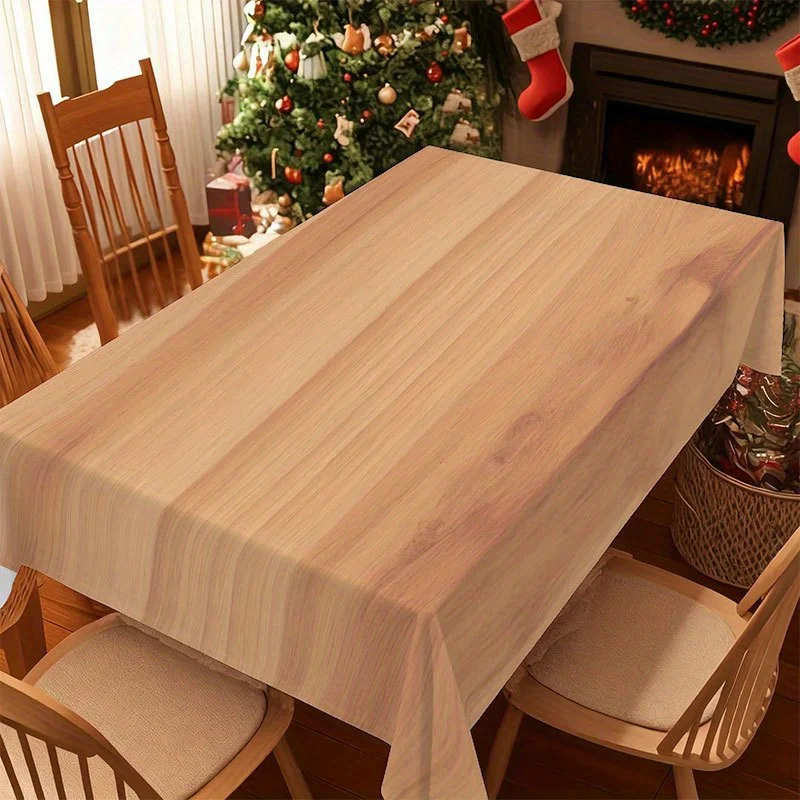 2D Flat Tablecloth - 1 piece - Soft, fashionable and beautiful imitation wood grain tableclothzyc