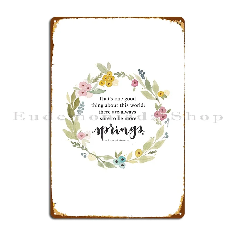 Anne Of Green Gables Цитата и ботанические акварельные металлические знаки, украшение для бара, гаражный принт, жестяная вывеска для гаража, плакат
