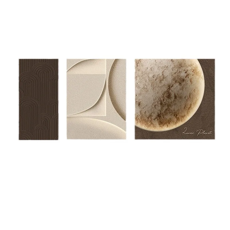 

Wabi-sabi wind, living room, decorative painting, high sense, sofa, background wall