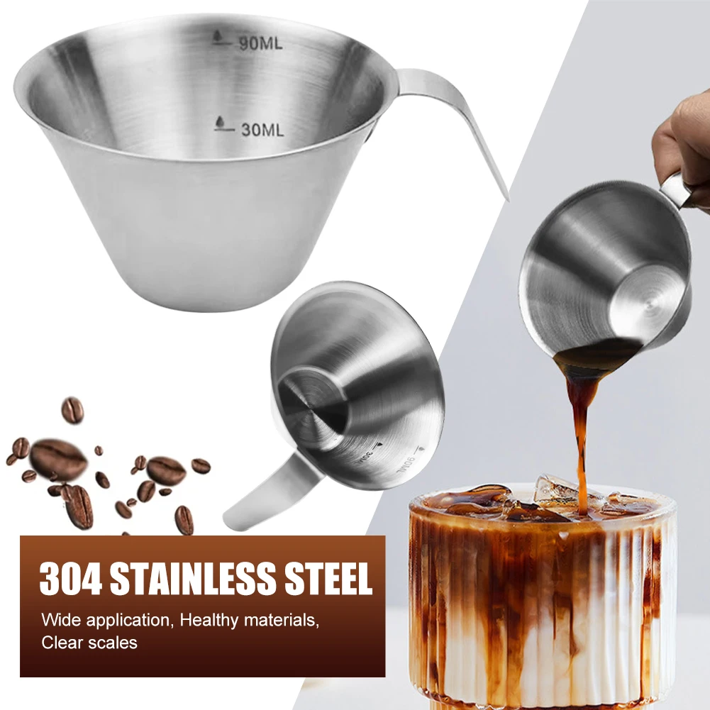 

Stainless Steel Measuring Cup Jug with Scale Small Coffee Milk Pitcher Espresso Measuring Shot Cup for Home Kitchen Cafe Barista