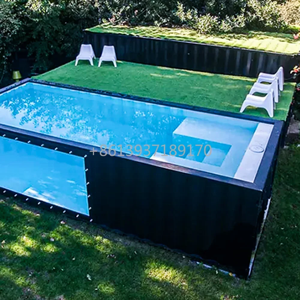 Top Notch China Fornecedor Big Jacuzzi Acrílico Incorporado 40 pés 18 pés Recipiente de Envio Piscina