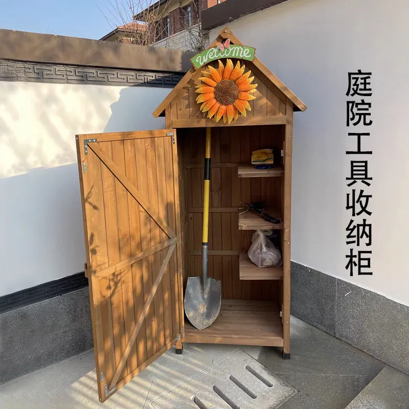 

Waterproof Sunscreen Outdoor Storage Cabinet Courtyard Glove Box Balcony Tool Locker Garden Storage Organizer