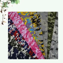 Six Plaid Camouflage Cotton Fabric By The Meter for Casual Clothes Pants Hat Shoes Diy Sewing Cloth Textile Wearable Pink Yellow