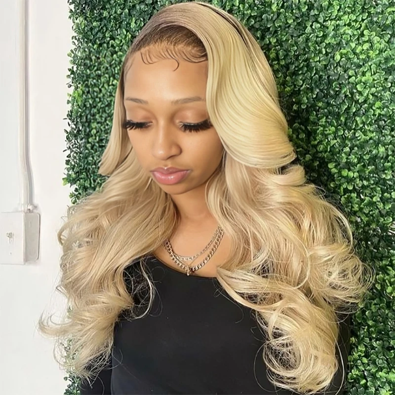 

Blonde Body Wave Lace Front Wig HD Transparent Lace 13x4 13x6 Human Hair 613 Pre Plucked Full Frontal Wigs 200% Density