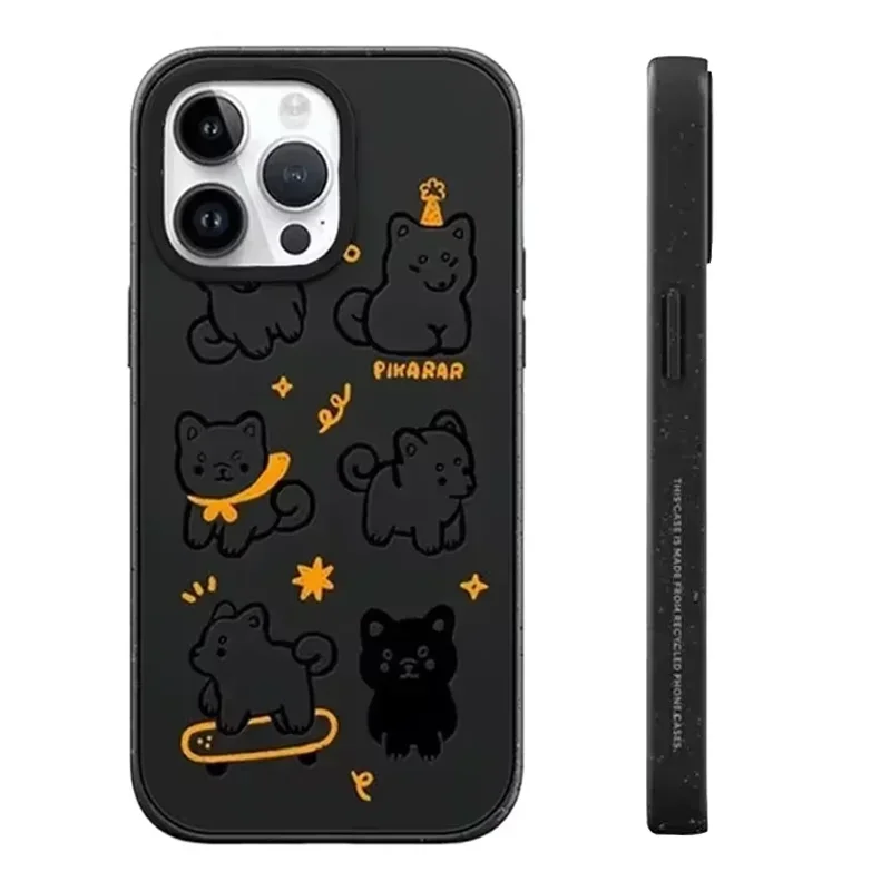 

Cartoon Cute Dog Black Frosted MagSafe Phone Case Cover for iPhone 13 14 15 16 Pro Max Protective Case