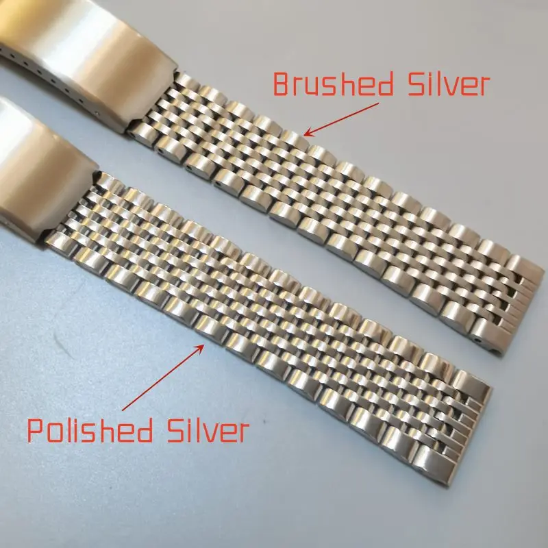 18mm 20mm 22mm 316L Stainless Steel Bead of Rice Straight End Silver Nine Beads Watch Strap Band Bracelet Fit for OMG Watches