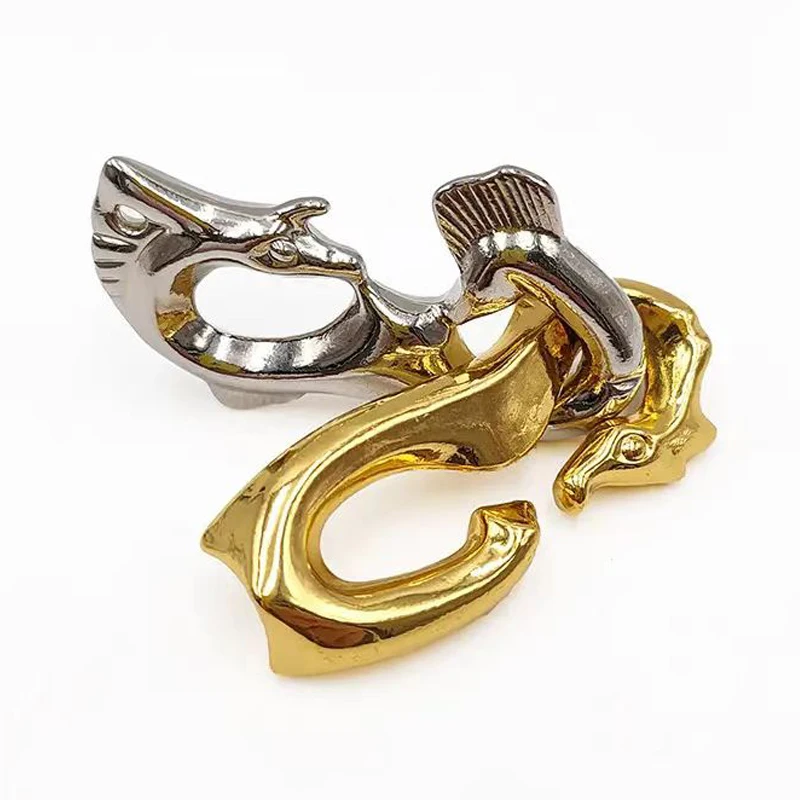 Ocean Seahorse Metal IQ Logic Training Brain Teaser Puzzles Mind Challenge Disentanglement Educational Toys Novelty Gifts