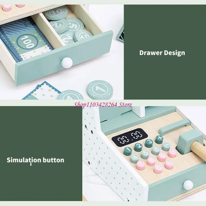 Playset da caixa registadora do supermercado crianças com scanner e efeitos sonoros do brinquedo da verificação geral do do