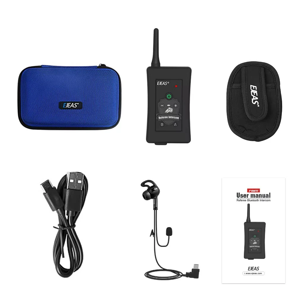 2026 EJEAS FBIM Referee Intercom Headset Football Match 1200M Full Duplex BT Motorcycle Soccer Moto Interphone Wireless