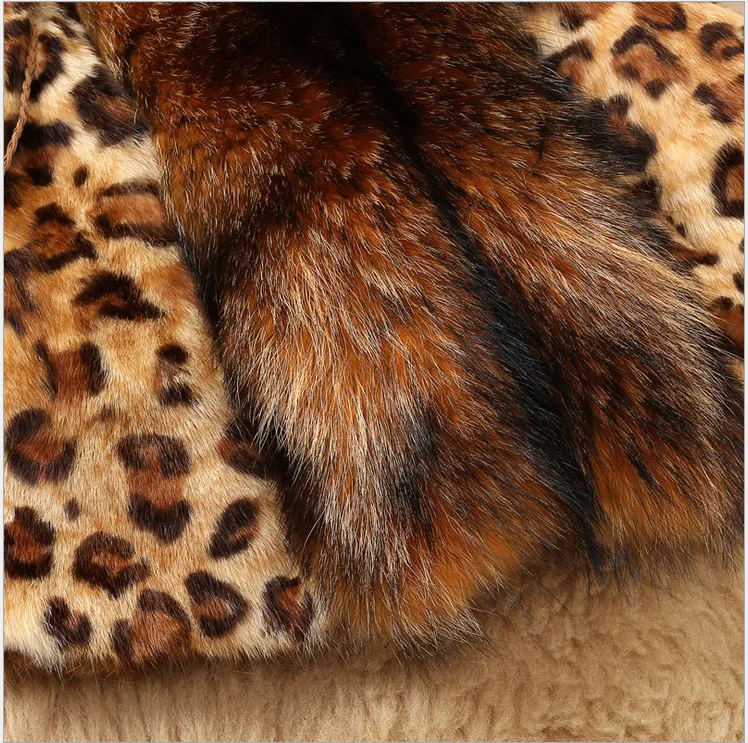 Feminino pele artificial outwear longo senhora jaqueta de pele do falso leopardo impressão inverno feminino eco casaco de pele desinged peludo cor rua