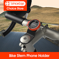 Bike Phone Holder,Bicycle Stem Cell Phone Mount,Universal Aluminum MTB/Road Bike Cycling Phone Clamp Lock,Quick Attach/Detach