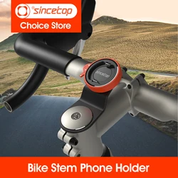 Bike Phone Holder,Bicycle Stem Cell Phone Mount,Universal Aluminum MTB/Road Bike Cycling Phone Clamp Lock,Quick Attach/Detach