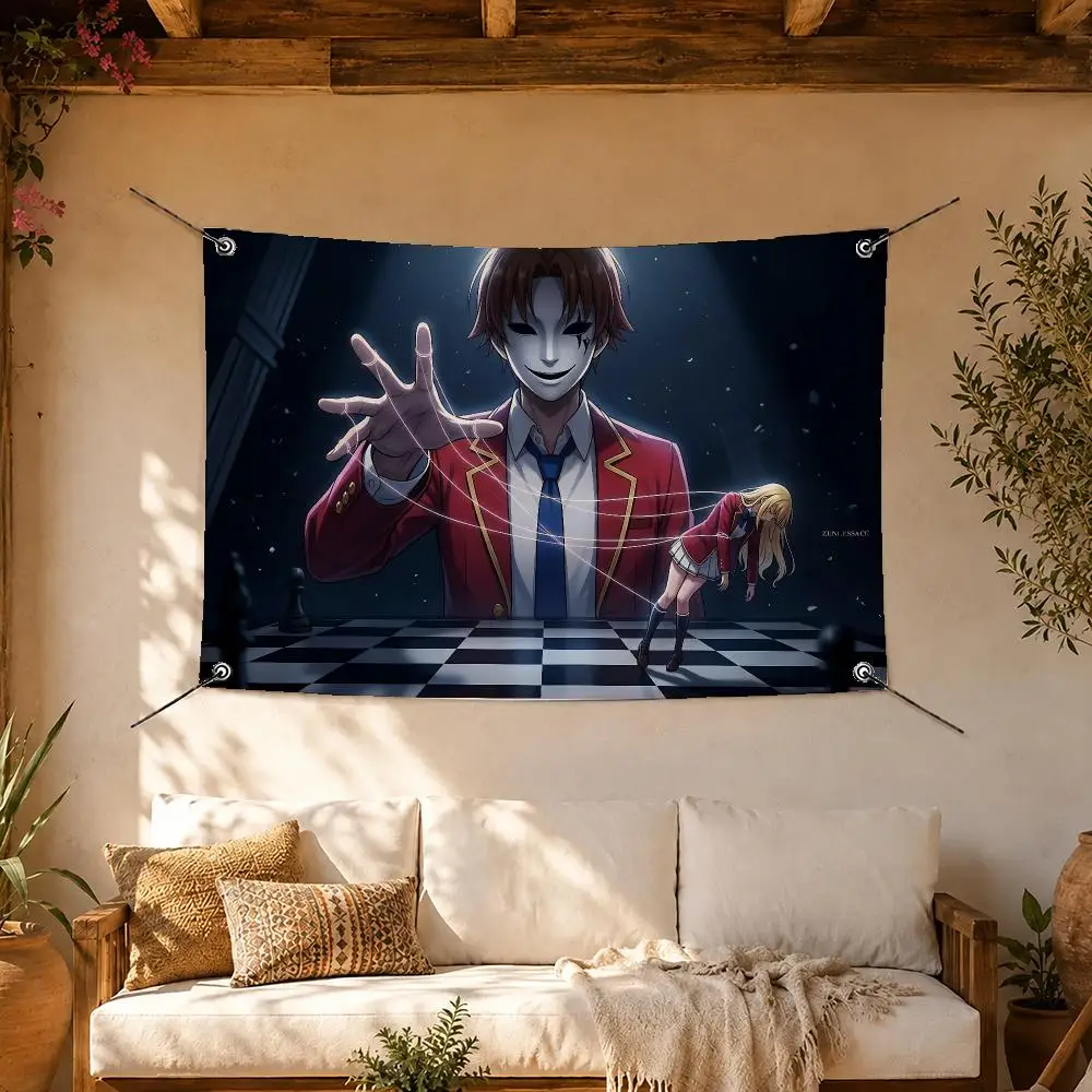 Hot Anime Classroom of Elite Flags Room Home Decor Wall‑Hanging Art Banner, Outdoor for Bedroom Party Background Decoration