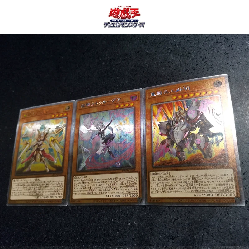 3 Stks/set Diy Yu-Gi-Oh! Bronzing Flash Kaart Anime Personages Zwarte Goochelaar Meisje Verzamelkaart Cartoon Speelgoed Kerstcadeau