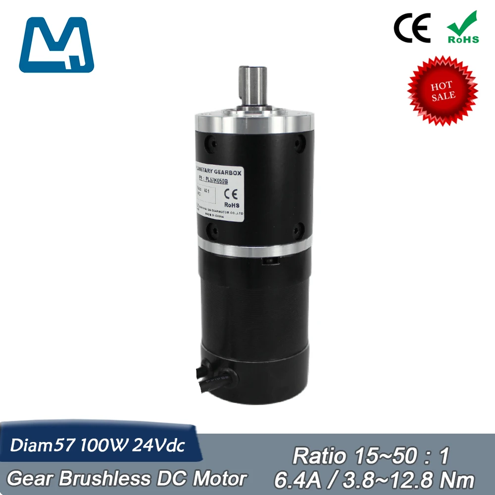 Engrenagem Bldc Nema23 100w 24v Motor dc sem Escova 4000rpm Redutor Planetário Caixa de Velocidades Relação 50:1