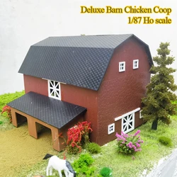 1/87 Ho Scale Deluxe Barn Chicken Coop Model Szopa dla zwierząt dom budowlany architektura plastikowa skala pociąg układ kolejowy