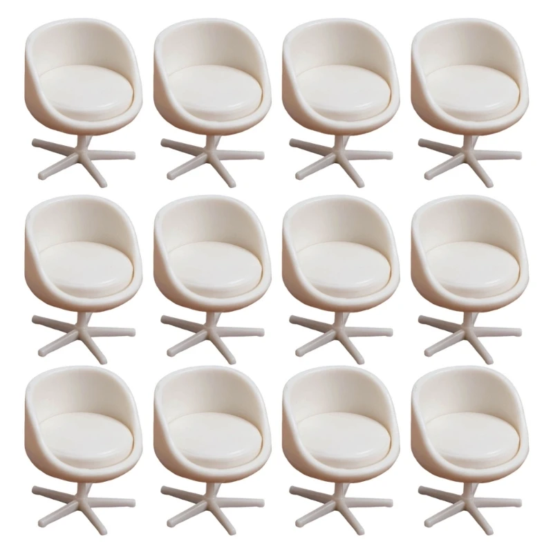 

12 White Small Furniture Chairs Craft Architectural Models Building Materials 15UB