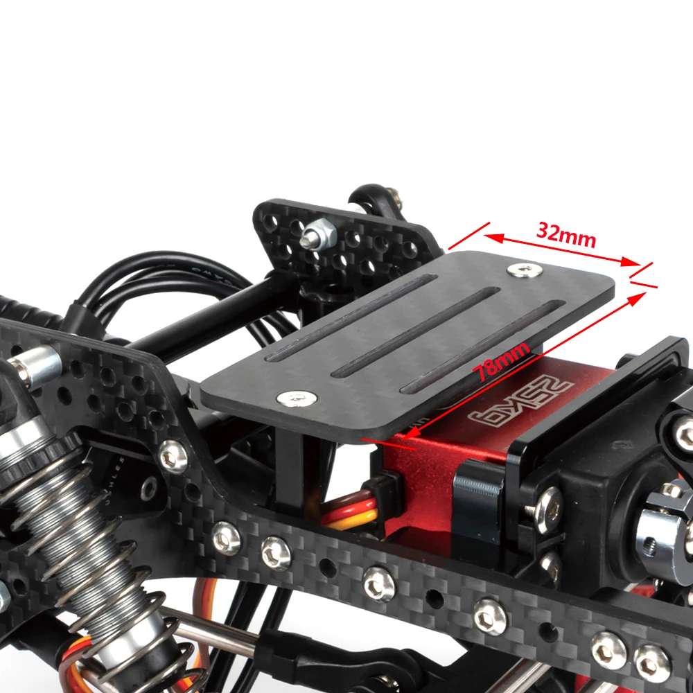 Carbon Fiber Battery Tray ESC Receiver Mount for 1/10 RC Crawler Cheater Rigs Fimonda LCG Chassis Lower Center of Gravity Rails