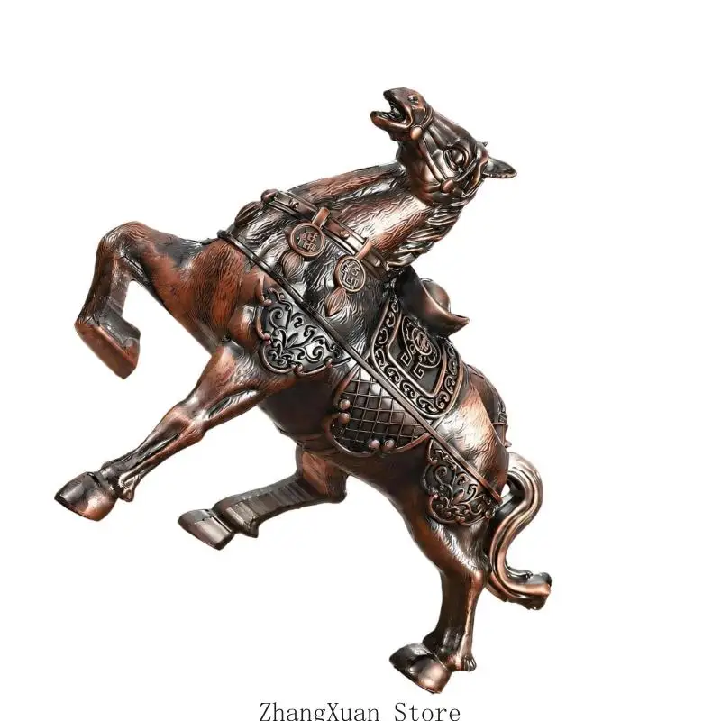 Pferdefigur-Tabakbehälter mit Deckel, dekorativer Aschenbecher aus Metall für Wohnzimmer, Büros und Teestuben 3XUF – Detail 10