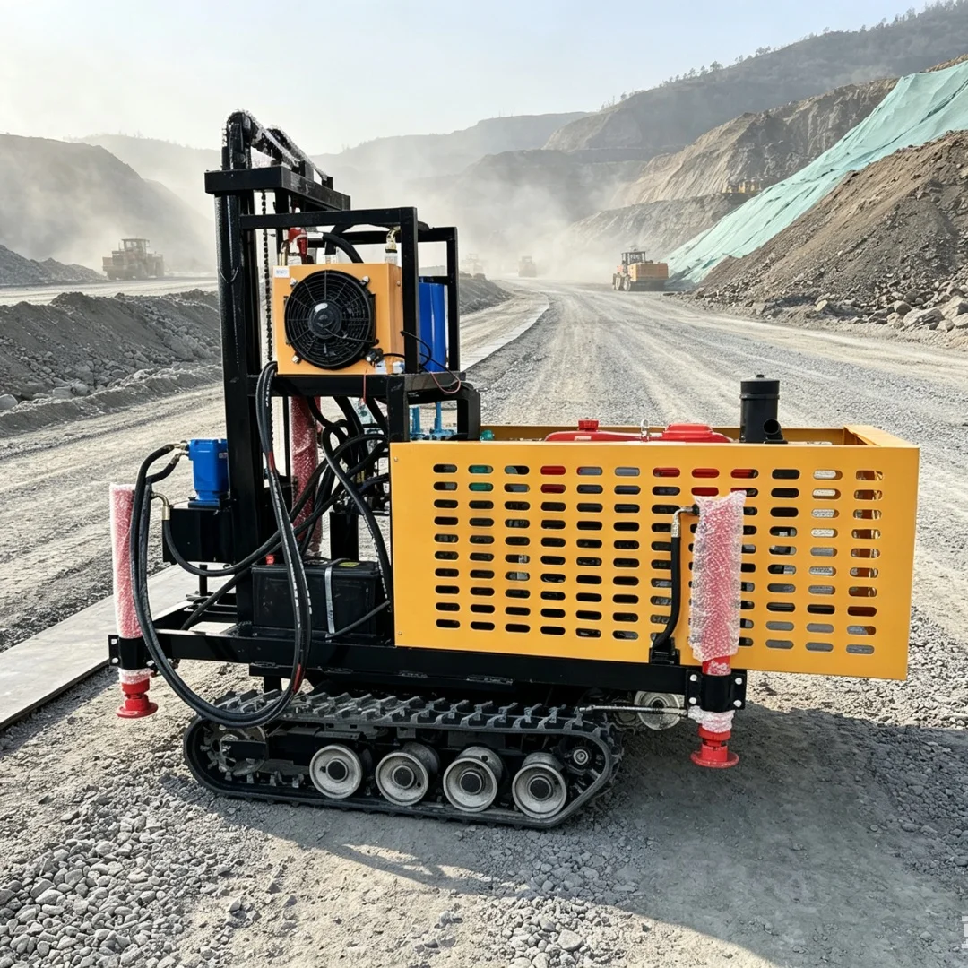 Customized Crawler Chassis Hydraulic Water Well Drilling Rig, Small Diesel Well Drilling Machine, Civil Drilling Equipment