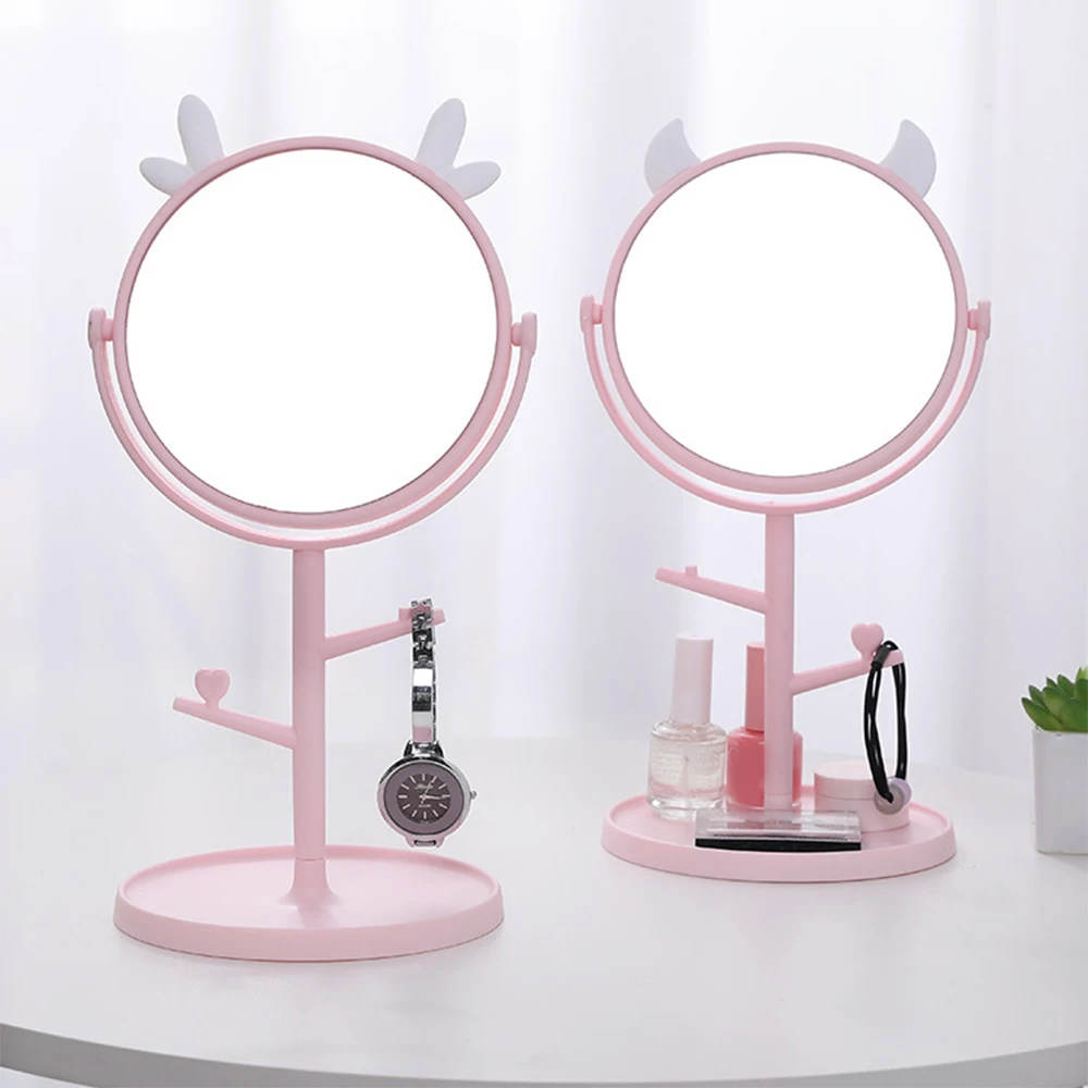 Miroir de maquillage en forme d'oreille mignonne, porte-bijoux T1, miroir de courtoisie pour chambre à coucher