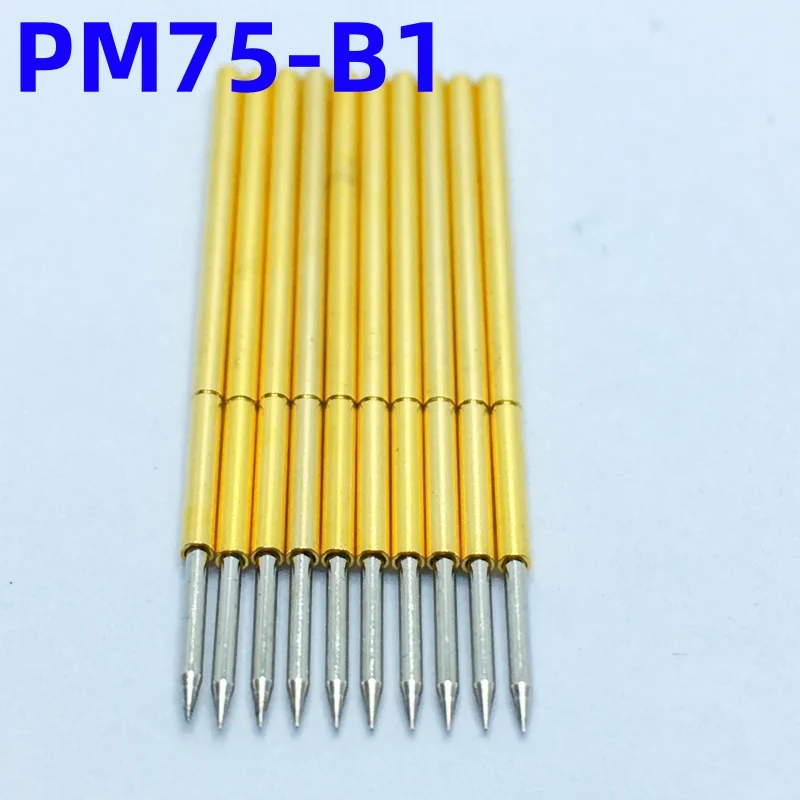 20/100PCS PM75-B1 Spring Test Probe PM75-B Nickel Plated Sharp Tip Head Dia 0.66mm PCB Test Pin Pogo Pin Length 27.8mm Dia1.02mm