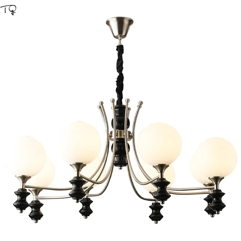 Japonês wabi-sabi medieval bauhaus feijão mágico lustre iluminação led e27 ferro arte decoração sala de estar/modelo quarto restaurante
