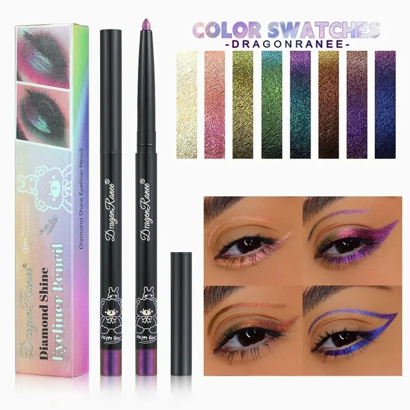 Chameleon Eyeliner Gel Pen Waterproof Shiny Chrome Eye Shadow Liner Pencil Glitter Pearl Green Gold Lying Silkworm Eyes Makeup