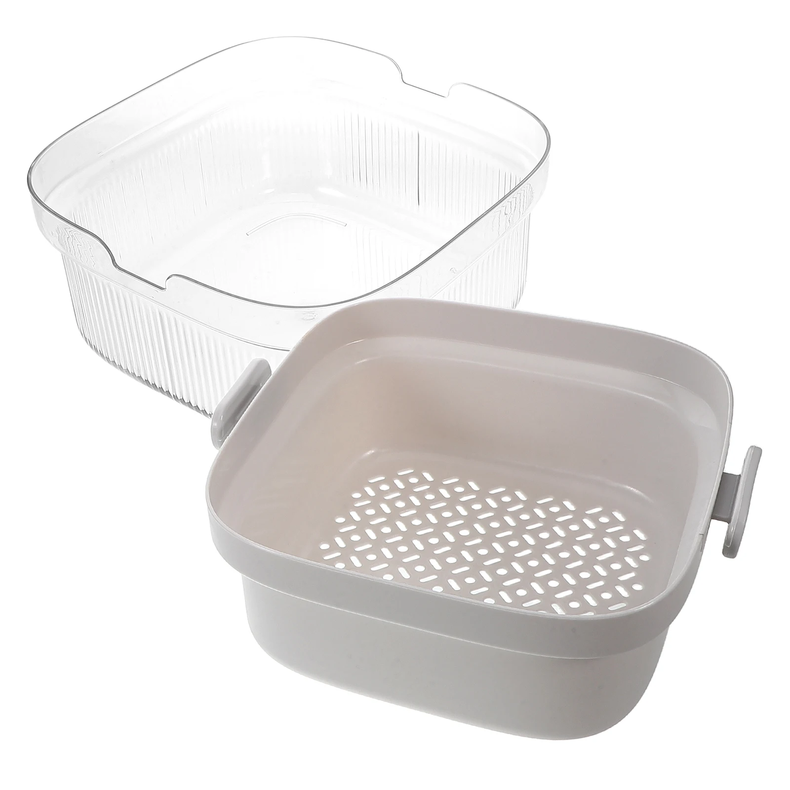 

Fruit Drain Basket Double Layered Fine Mesh Strainer White Kitchen Sink Supply Efficient Drainage Vegetable Wash Colander Food
