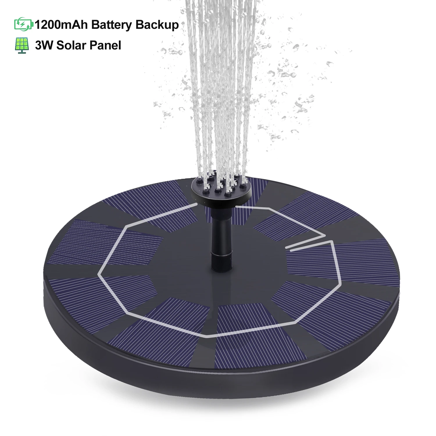 

Solar Water Fountain Mini Solar Powered Fountain Bird Baths with 8 Nozzles For Garden Outdoor Water Pool Pond Decoration