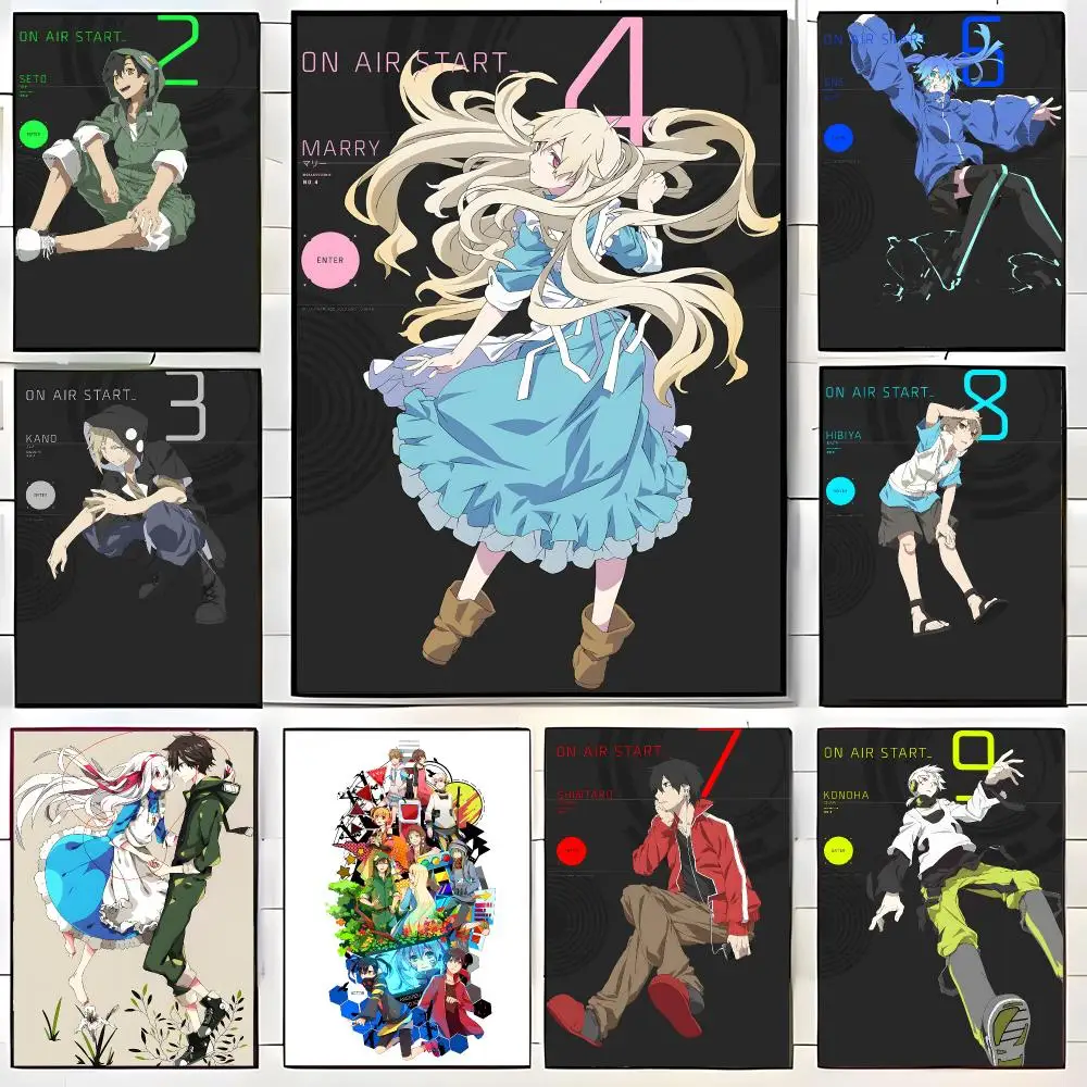 Japanese Anime M-MekakuCity Actors Poster  Self-adhesive Art Waterproof Paper Sticker Coffee House Bar Room Wall Decor