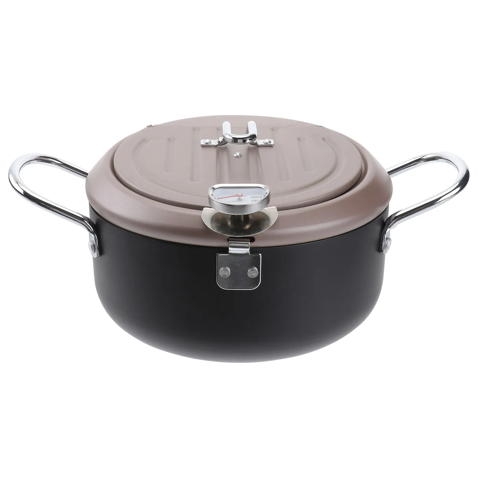 

Japanese Style Frying Pot 20Cm Coffee Cover Deep Fryer Pan Thermometer Oil Filter Holder Kitchen Cooking Tools