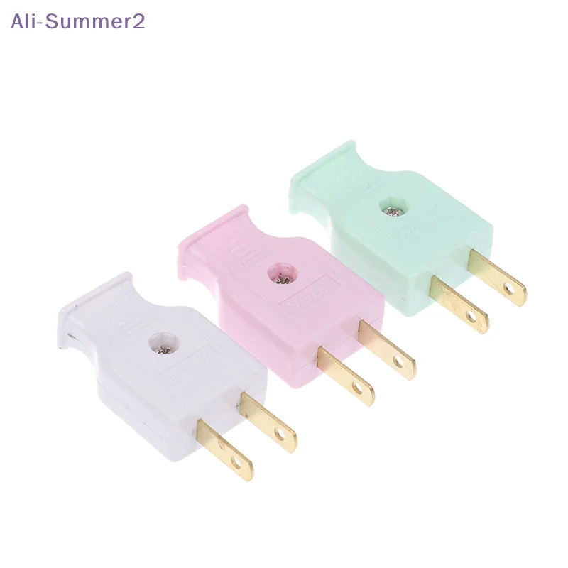 {Summer2} 5/10PCS Male Electrical Rewire Socket Plug 10A US Assemble Wiring Plug Adapter America 2Pole Power Cord Connector