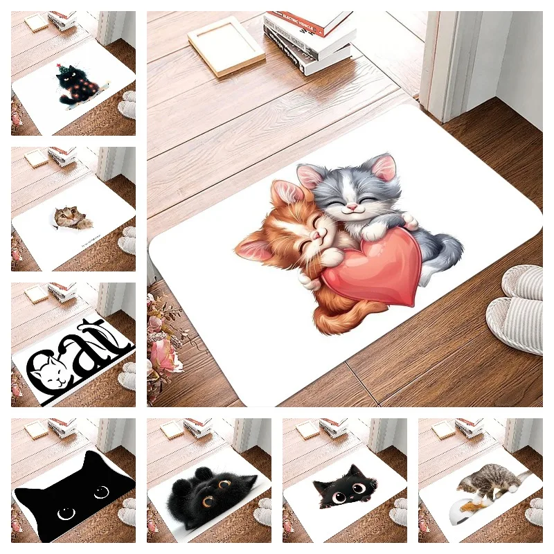 cat lover people Non-Slip Waterproof Doormat Easy Clean Entrance Floor Mat Home Decor Durable Minimalism Fashion and Beautiful
