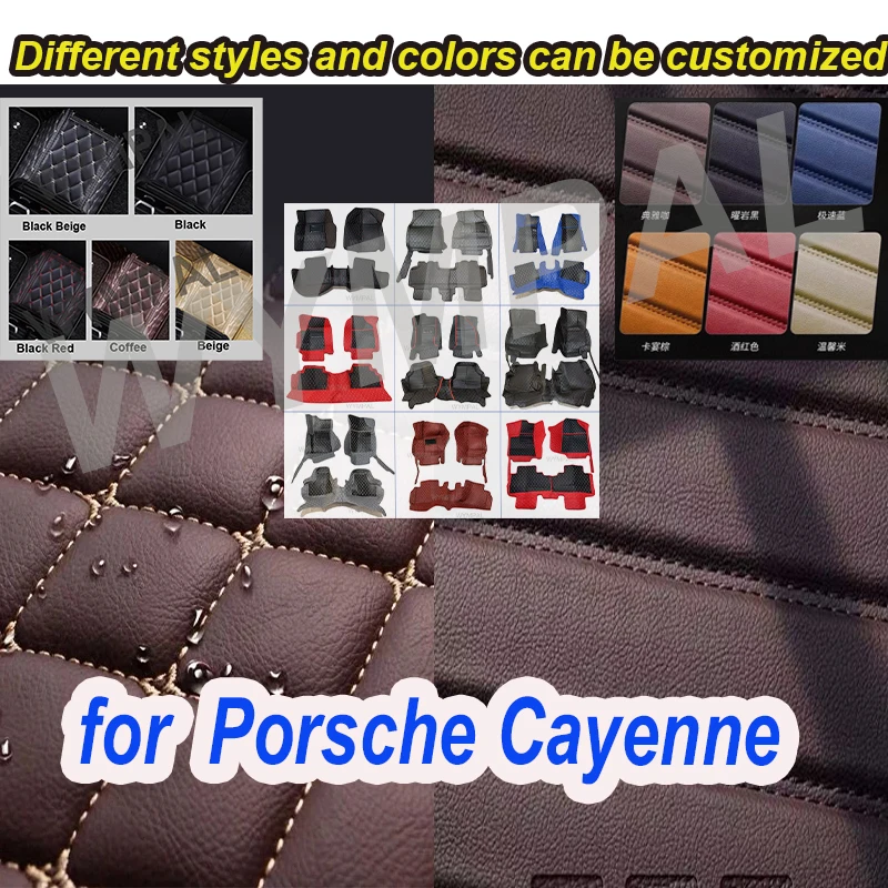 

LUXURY Leather Car Floor Mats For Porsche Cayenne 9Y0 9Y3 2018~2022 5 Door Anti-dirt Pad Car Mat Luxury Tapis Voiture