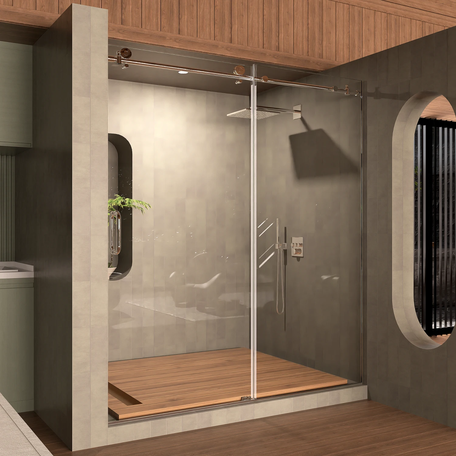 Frameless Sliding Shower Door 58-60