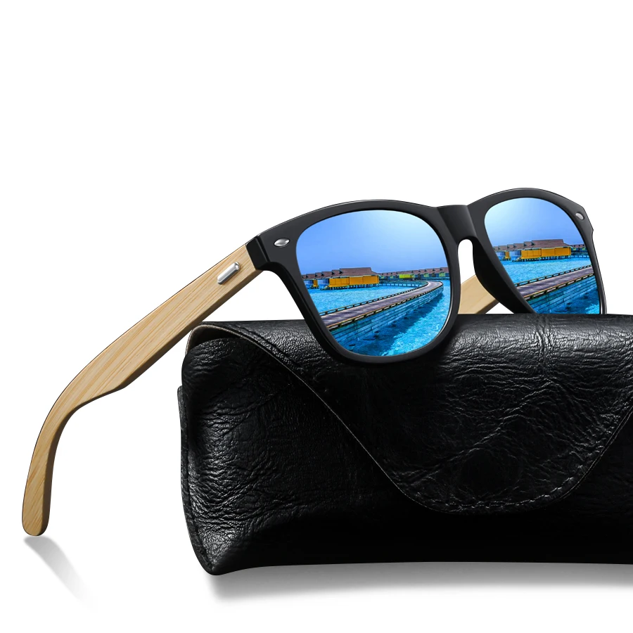 3 قطع أزياء الخيزران الخشب خمر مربع النظارات الشمسية الرجال النساء الفاخرة العلامة التجارية مصمم نظارات شمسية القيادة الصيد UV400 نظارات