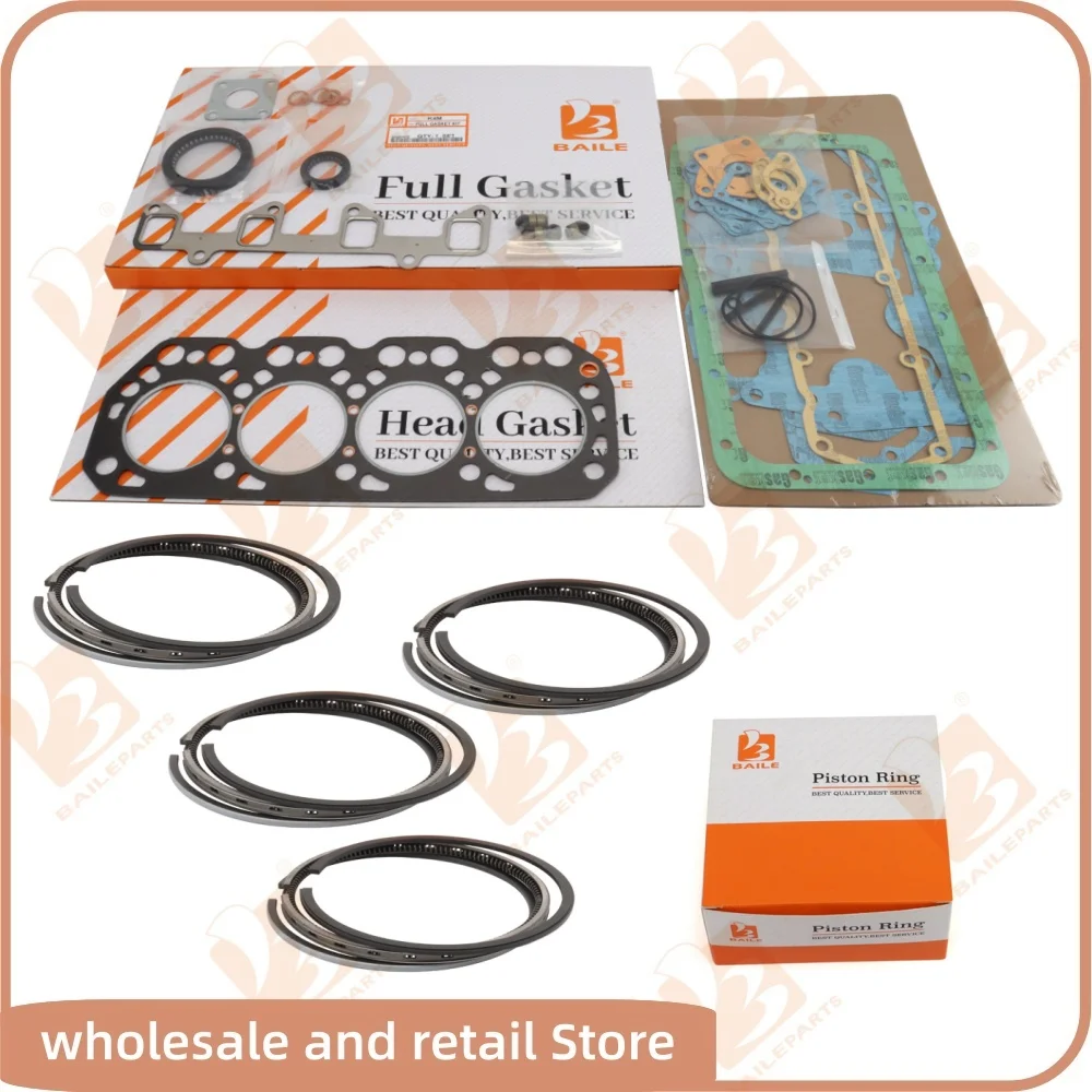 Juego de Juntas Completo K4M para Motor Mitsubishi con Anillos de Pistón de 4 Cilindros 84*2.5HK+2+4, Kit de Reparación General, Junta de Culata