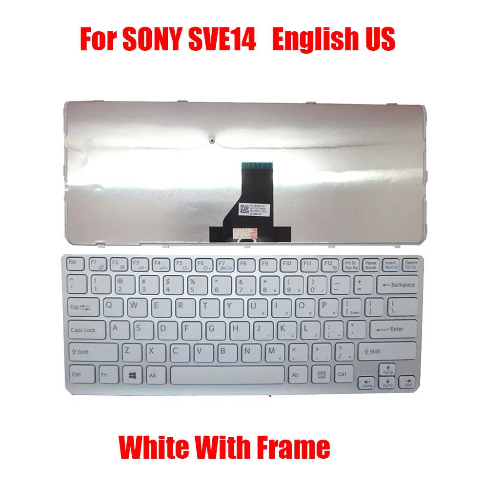 

AR US Laptop Keyboard For SONY SVE14 002-11K83LAA02 9Z.N6BSF.N01 149145511US 149024361TH MP-11K83T0-8861 Arabia English New